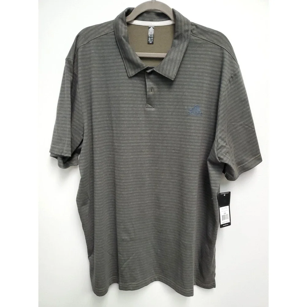 Adidas Go To Stripe Polo Shirt Mens 2XL Olive Strata NWT